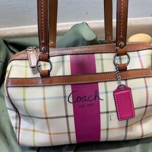Coach Tattersall Satchel – Pink Interior